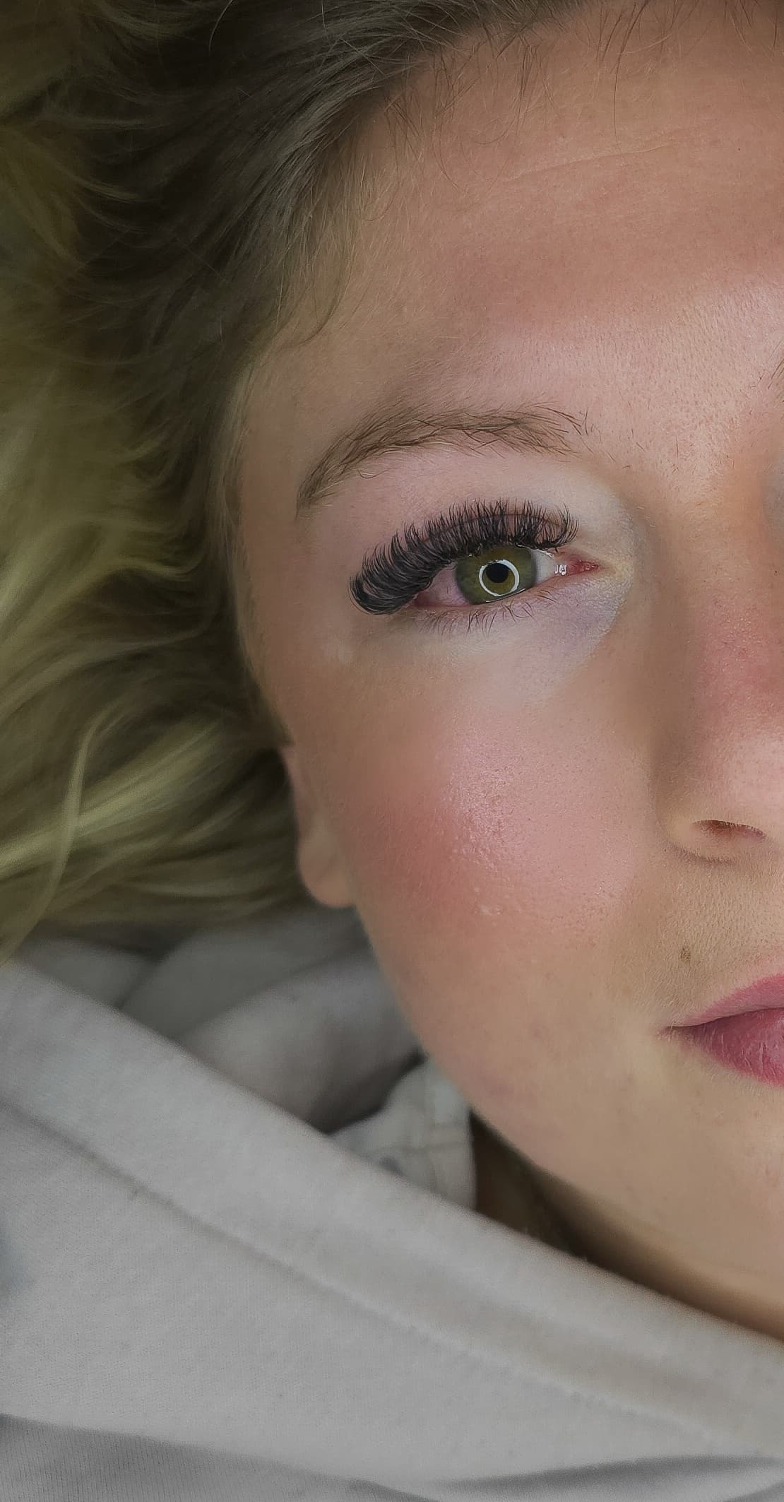 Wimperextensions close-up groen oog