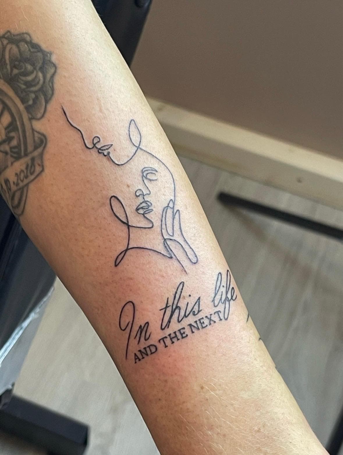 Fine line tattoo close-up